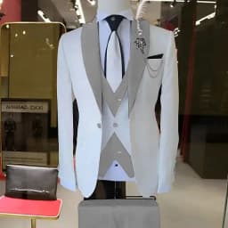 Fashion Style Slim Fit Men's Suits Groom Tuxedos Formal Wedding/Business Men Suits Peak Lapel Jacket+Vest+Pants 3PCS for Party