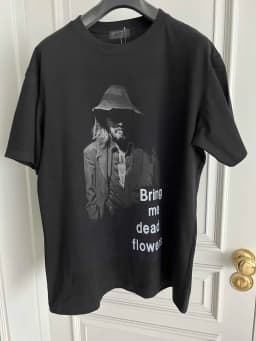 TOP-YAMAMOTO original design pure cotton black printed T-shirt, dark T-shirt