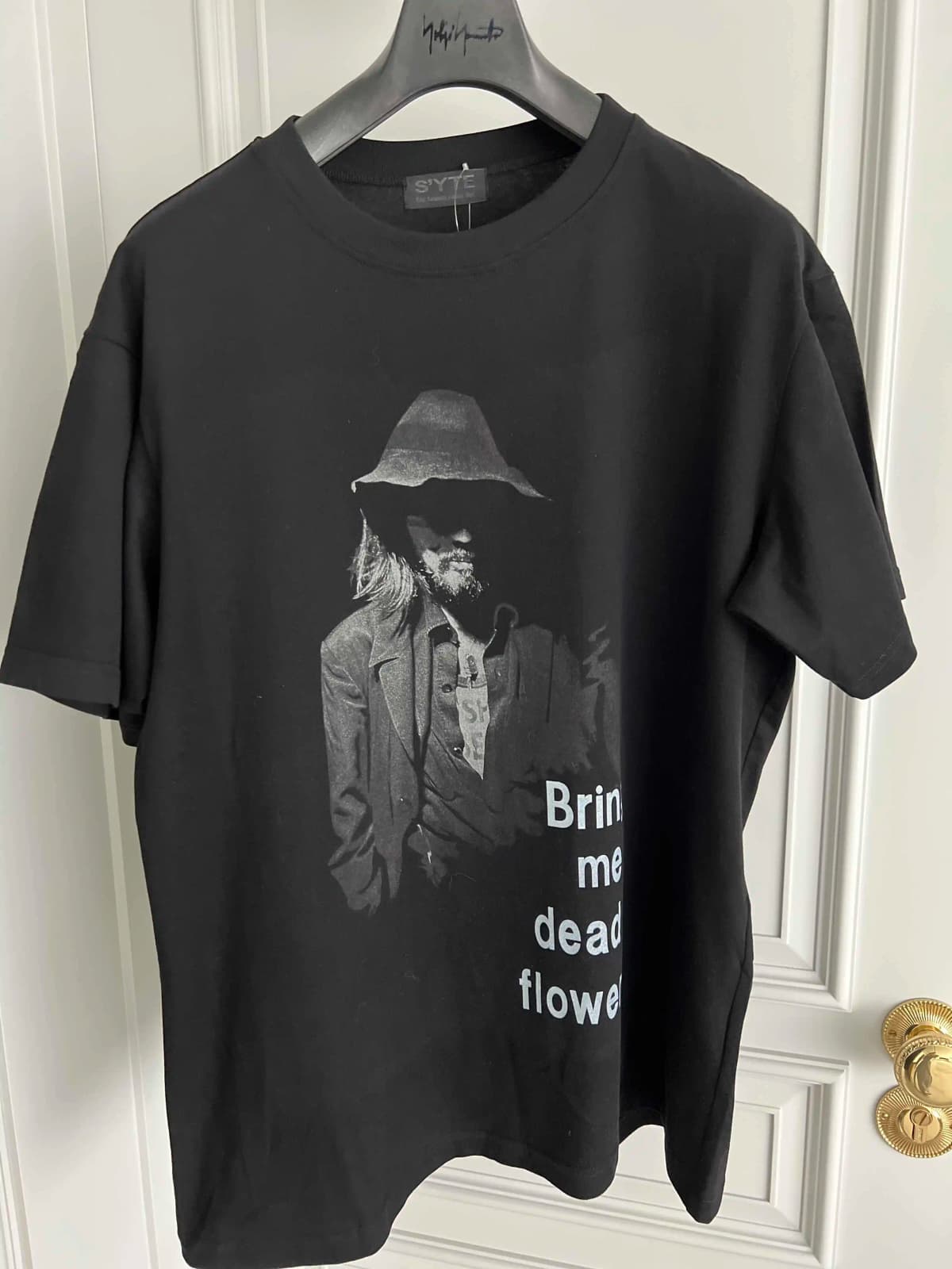 TOP-YAMAMOTO original design pure cotton black printed T-shirt, dark T-shirt