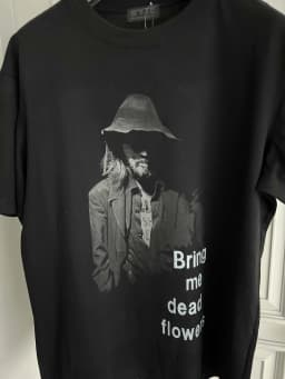 TOP-YAMAMOTO original design pure cotton black printed T-shirt, dark T-shirt