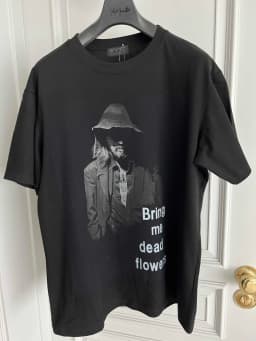 TOP-YAMAMOTO original design pure cotton black printed T-shirt, dark T-shirt