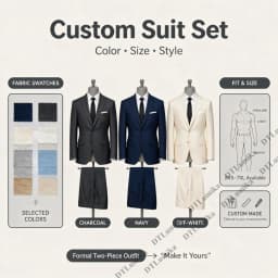 Daily Business Work Suit Set for Men from XXS-7XL Made to Measure 2 Piece Notched Lapel Formal Suits Wedding Groom Suits Plus