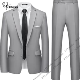 Daily Business Work Suit Set for Men from XXS-7XL Made to Measure 2 Piece Notched Lapel Formal Suits Wedding Groom Suits Plus
