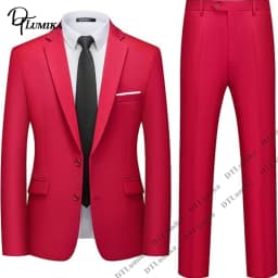 Daily Business Work Suit Set for Men from XXS-7XL Made to Measure 2 Piece Notched Lapel Formal Suits Wedding Groom Suits Plus