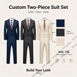 Daily Business Work Suit Set for Men from XXS-7XL Made to Measure 2 Piece Notched Lapel Formal Suits Wedding Groom Suits Plus