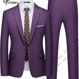 Daily Business Work Suit Set for Men from XXS-7XL Made to Measure 2 Piece Notched Lapel Formal Suits Wedding Groom Suits Plus