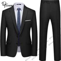Daily Business Work Suit Set for Men from XXS-7XL Made to Measure 2 Piece Notched Lapel Formal Suits Wedding Groom Suits Plus