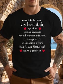 1pcs Funny 100% Cotton Wenn Ich Dir Sage Short Sleeves T-shirt Gift Tee Shirt Crew Neck Suitable for Daily Outdoor Wear