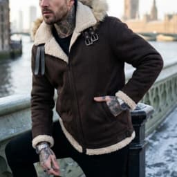 Men's Faux Suede & Sherpa Hooded Jacket | Winter Outdoor Hiking Warm Coat Comfortable Menswear S-5XL Windproof Men's Winter Coat