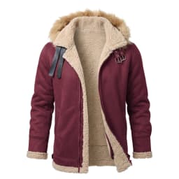 Men's Faux Suede & Sherpa Hooded Jacket | Winter Outdoor Hiking Warm Coat Comfortable Menswear S-5XL Windproof Men's Winter Coat