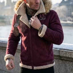 Men's Faux Suede & Sherpa Hooded Jacket | Winter Outdoor Hiking Warm Coat Comfortable Menswear S-5XL Windproof Men's Winter Coat