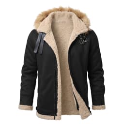 Men's Faux Suede & Sherpa Hooded Jacket | Winter Outdoor Hiking Warm Coat Comfortable Menswear S-5XL Windproof Men's Winter Coat
