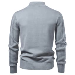 AIOPESON Men Cotton Design Knitwear Sweater Button Up Stand Collar Ribbed Cuffs Cardigan Smart Casual Office Thermal Fall Winter
