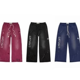 Satoshi Nakamoto SS26 Washed Splashing ink graffiti and destruction Pants Men Women Trousers Jogger Drawstring Sweatpants