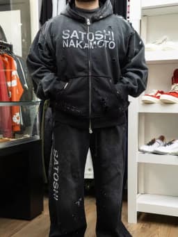 Satoshi Nakamoto SS26 Washed Splashing ink graffiti and destruction Pants Men Women Trousers Jogger Drawstring Sweatpants