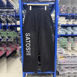 Satoshi Nakamoto SS26 Washed Splashing ink graffiti and destruction Pants Men Women Trousers Jogger Drawstring Sweatpants