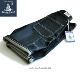 SauceZhan 266XX Mens Shorts Jeans Selvedge Denim Knee Length Mens Jeans Indigo Straight Fit 12.5 Oz