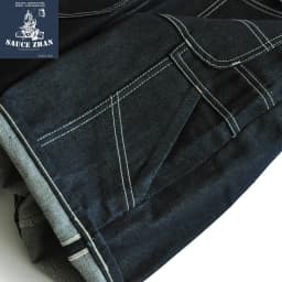 SauceZhan 266XX Mens Shorts Jeans Selvedge Denim Knee Length Mens Jeans Indigo Straight Fit 12.5 Oz