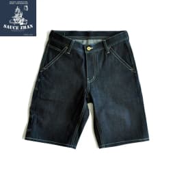 SauceZhan 266XX Mens Shorts Jeans Selvedge Denim Knee Length Mens Jeans Indigo Straight Fit 12.5 Oz