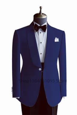 1 Piece Formal Wedding Business Coat Top Men Single Breasted Shawl Lapel Jacket Smart Casual Slim Fit Suit Blazer for Prom Party