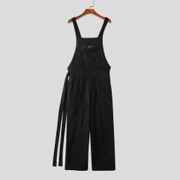 INCERUN Men Jumpsuits Solid Corduroy Sleeveless Casual Straps Rompers Men Streetwear Loose Pockets 2026 Fashion Cargo Overalls