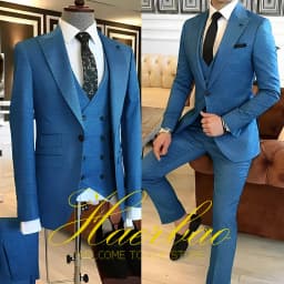 Navy Blue Men's Suit Business Workwear Formal Party Tuxedo Groom Wedding (Jacket Vest Pants) 3-piece Set 2023 Customized