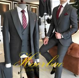 Navy Blue Men's Suit Business Workwear Formal Party Tuxedo Groom Wedding (Jacket Vest Pants) 3-piece Set 2023 Customized