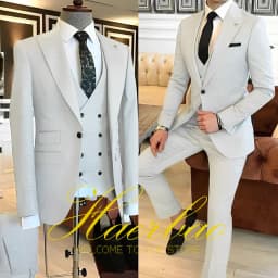 Navy Blue Men's Suit Business Workwear Formal Party Tuxedo Groom Wedding (Jacket Vest Pants) 3-piece Set 2023 Customized