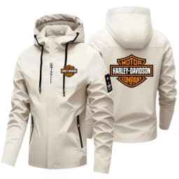 New Harley Davidson Man Autumn Outdoor jacket Fashion Printed Motorcycle Windproof Coat Wilderness Camping Hiking Hooded Tops