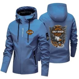 New Harley Davidson Man Autumn Outdoor jacket Fashion Printed Motorcycle Windproof Coat Wilderness Camping Hiking Hooded Tops