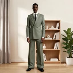 Luxury Double Breasted Suits for Men with Wide Pants 2 Pieces Groom Notched Lapel for All Kinds Of Parties Wedding Ceremonies