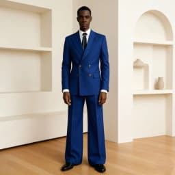 Luxury Double Breasted Suits for Men with Wide Pants 2 Pieces Groom Notched Lapel for All Kinds Of Parties Wedding Ceremonies