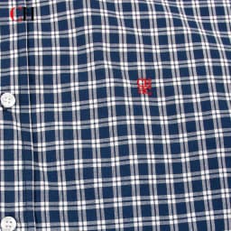 CH Mens Essential Lapel Subtle Letter Embroidery Full Grid Long Sleeve Shirt Office Casual Dual Use Top
