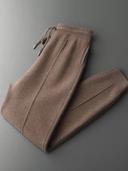 Men's Cashmere Pants Smart Casual Pencil Pants Autumn Winter Thick Soft Warm Trousers 100% Merino Wool Knit Pants Korean Style