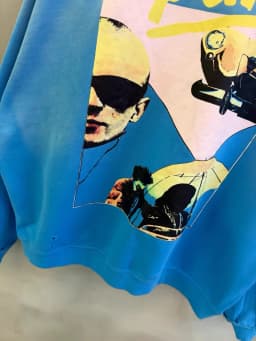 Paly Hollywood Blue Sweatshirts Men Women Best Quality Retro Destroy Washed Oversized Pullover