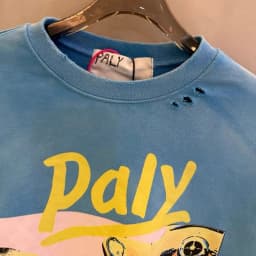 Paly Hollywood Blue Sweatshirts Men Women Best Quality Retro Destroy Washed Oversized Pullover