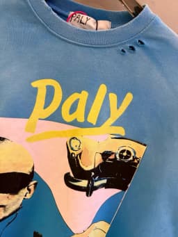Paly Hollywood Blue Sweatshirts Men Women Best Quality Retro Destroy Washed Oversized Pullover
