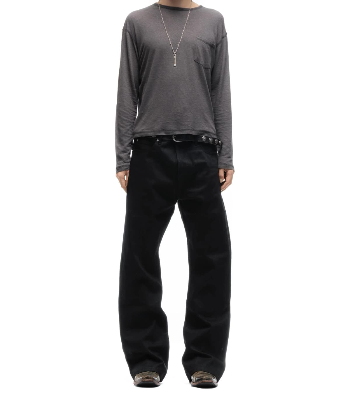 American Retro Nofaith Japanese-Made Red-Edged Selvedge Pure Black Raw Denim Bootcut Jeans Bootcut Fit Boot Pants
