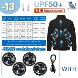 G-MACHT Men Summer Anti-Heat Cooling Shirt With 4 Fans Air Condition Clothes Short Sleeve Sun Protection Outdoor Work Wear