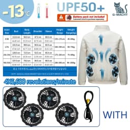 G-MACHT Men Summer Anti-Heat Cooling Shirt With 4 Fans Air Condition Clothes Short Sleeve Sun Protection Outdoor Work Wear