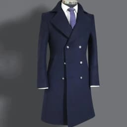 Classic Men's Suit Jackets Retro Tweed Wool Blend Trench Coat Long Customized Double Breasted Man Blazers Business Attires 2026