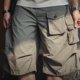 Maden Summer Men's Cargo Pants  Vintage Multiple Pockets Commuting Short Pants Elastic Waistband Knee Length Shorts