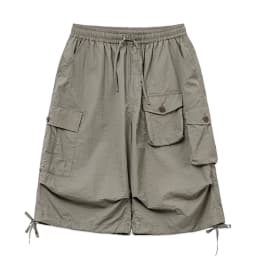 Maden Summer Men's Cargo Pants  Vintage Multiple Pockets Commuting Short Pants Elastic Waistband Knee Length Shorts