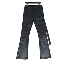 Owen Seak Men‘s Oil wax Jeans Classic Denim Gothic Coated Casual Flared Trousers High Street Solid Designer luxury Pants