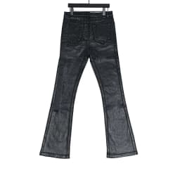 Owen Seak Men‘s Oil wax Jeans Classic Denim Gothic Coated Casual Flared Trousers High Street Solid Designer luxury Pants