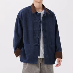 Corduroy Jacket Mens Thick Warm Cotton-padded Jacket Ancient Winter Padded Jacket Men Retro Chinese Style Coat Traditional Dress
