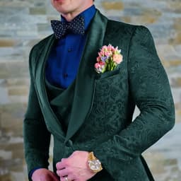 Navy Blue Men's Suit Jacquard Jacket Pants Vest 3-piece Set Formal Wedding Groom's Tuxedo Fashion 2024 Blazer Elegant Men Suit