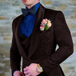Navy Blue Men's Suit Jacquard Jacket Pants Vest 3-piece Set Formal Wedding Groom's Tuxedo Fashion 2024 Blazer Elegant Men Suit