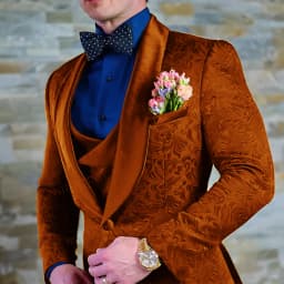 Navy Blue Men's Suit Jacquard Jacket Pants Vest 3-piece Set Formal Wedding Groom's Tuxedo Fashion 2024 Blazer Elegant Men Suit