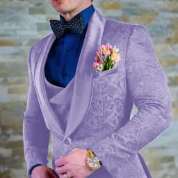 Navy Blue Men's Suit Jacquard Jacket Pants Vest 3-piece Set Formal Wedding Groom's Tuxedo Fashion 2024 Blazer Elegant Men Suit